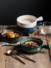 Nordic with handle bowl creative home tableware baking bowl baking bowl ceramic personality oven special baked rice bowl plate
