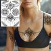 YURAN Women Girl Big Arm Owl Fake Tattoo Temporary Henna India Tatoo Stickers Custom Mandala Flower Black Turtle Tattoos Lace