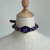 Gothic Punk Choker Necklace With Demons Eye Designs Fashion Accessory for Women Craft of PU Leather And Resin Alloy