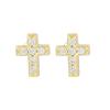 925 Silver Simple Korean Zircon Mini Cross Stud Earrings for Teen Women Daily Life Party Jewelry