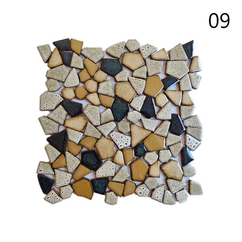 30x30cm Barevné Keramické Štěrkové Mozaikové Dlaždice Horký Pramen Bazén Rybičky Bazénové Fragmenty Toaleta Protiskluzová Dlaždicová Deska Podlaha Stěna Dekorace DIY