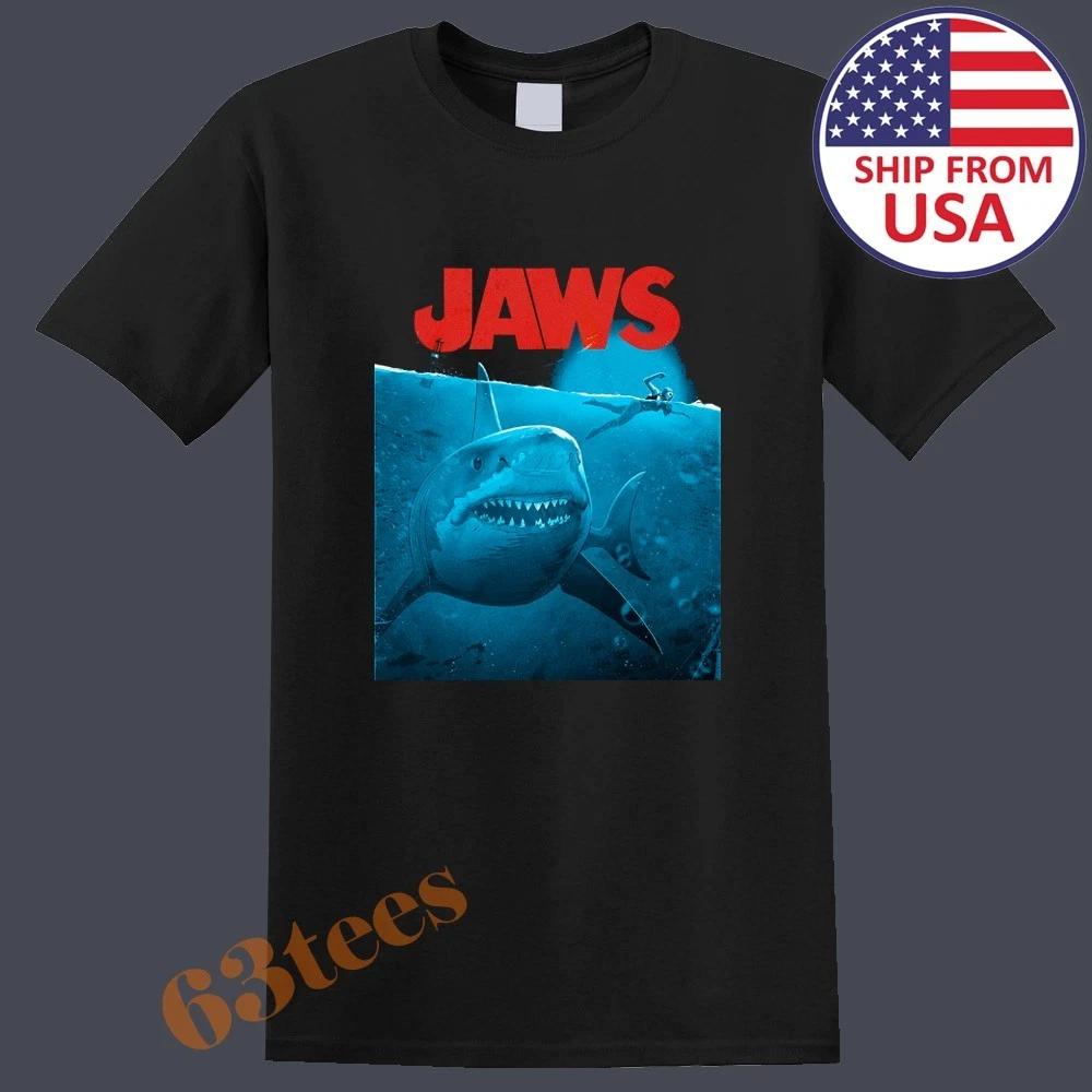 JAWS Sharks Movie Men s T-Shirt Women s Tee Top Unisex T-Shirt Black Size S to 5XL S