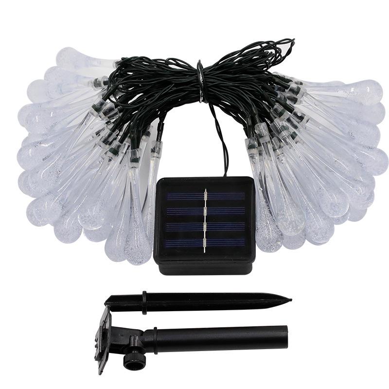 Solar String Lights: 20 LED Water Drop Design, Colorful, Waterproof, Ideal for Outdoor Camping and Courtyard Decoration.