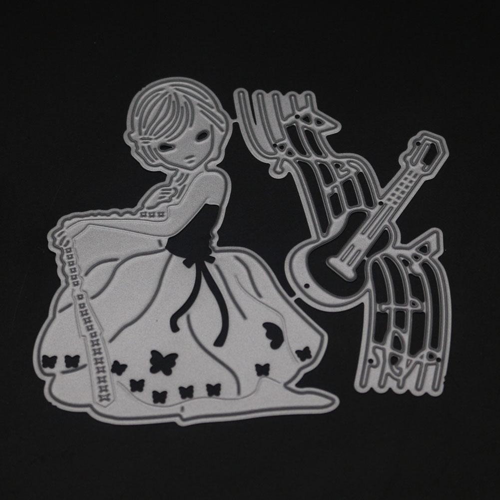 

Девочка играет на пианино рамка металлический серебристый трафарет тиснение вырубные штампы для скрапбукинга бумага альбом карты изготовление серебряный