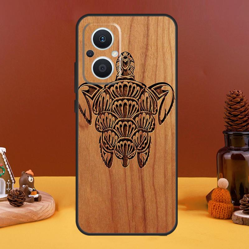Turtle Wood Pattern Case For OPPO Reno 8T 4Z 5Z 10 Pro 11 F 4 5 6 7 8 Lite OPPO Find X5 X6 Pro X2 X3 Lite Cover