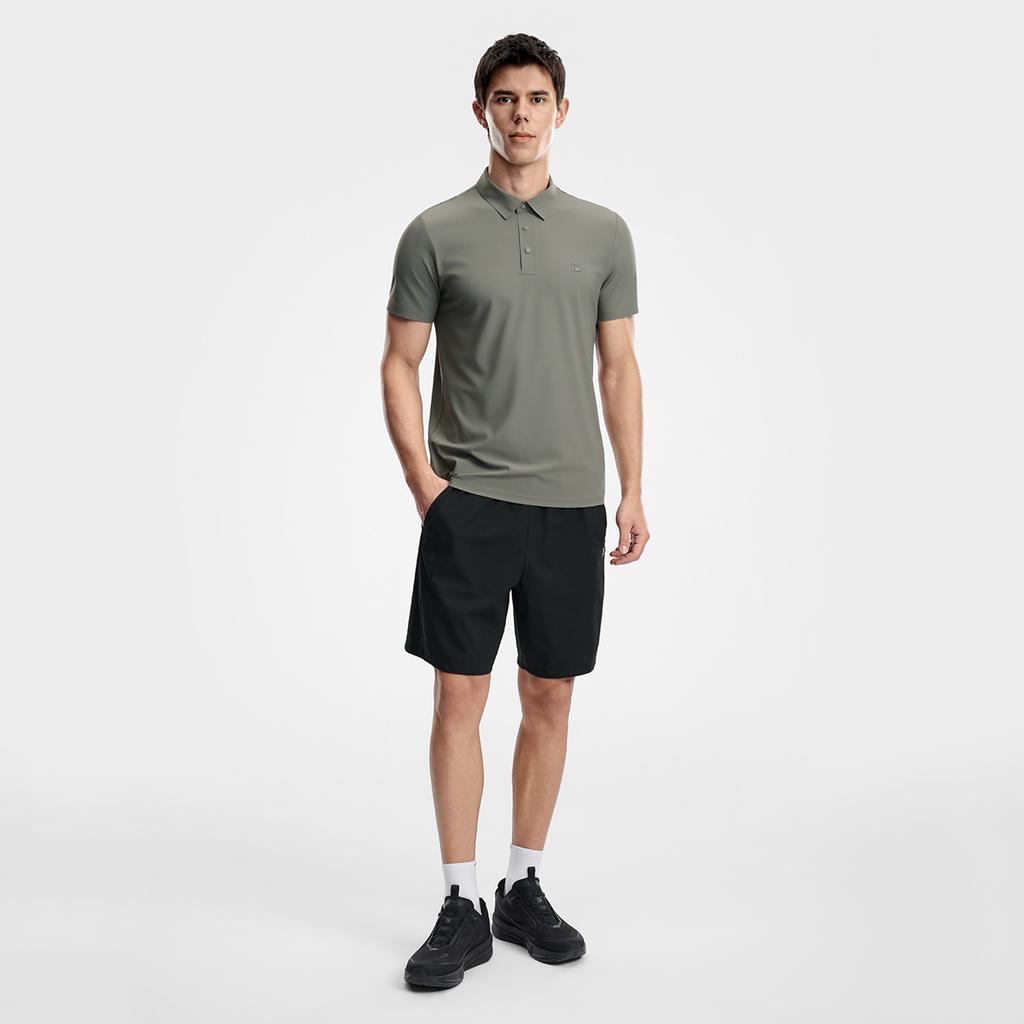 FILA Fitness Series Classic Simple Sports Training Casual Versatile Short Sleeve Polo Shirt Men tops Army-Green A51M621110FKK