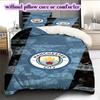 Manchester City Football Soccer Pattern Bedding,Quilt Set Quilt Cover Pillowcase Home Birthday Gift (1*duvet Cover+2*pillowcase,without Core)