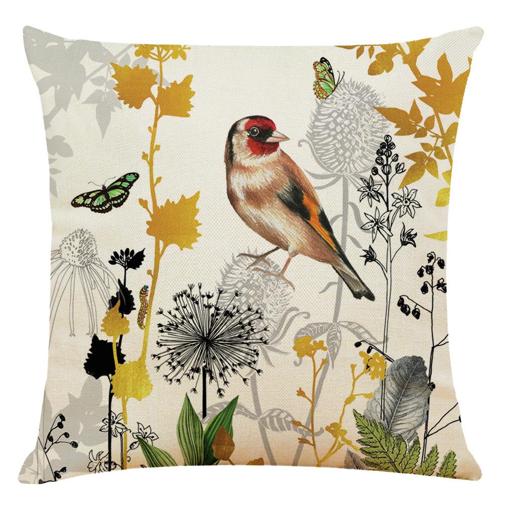 Tropical Green Plant Leaf Leaves Bird Decorative Pillows Cushion Cover For Sofa Home Living Room Decor Pillowcase