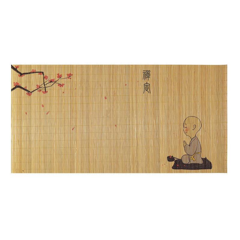 

Bamboo Printed Lnsulation Cutlery Mat, Chinese Zen Bamboo Tea Set Cushion Home Dining Table Tea Table Decorative Mat 60X30CM 60x30 cm
