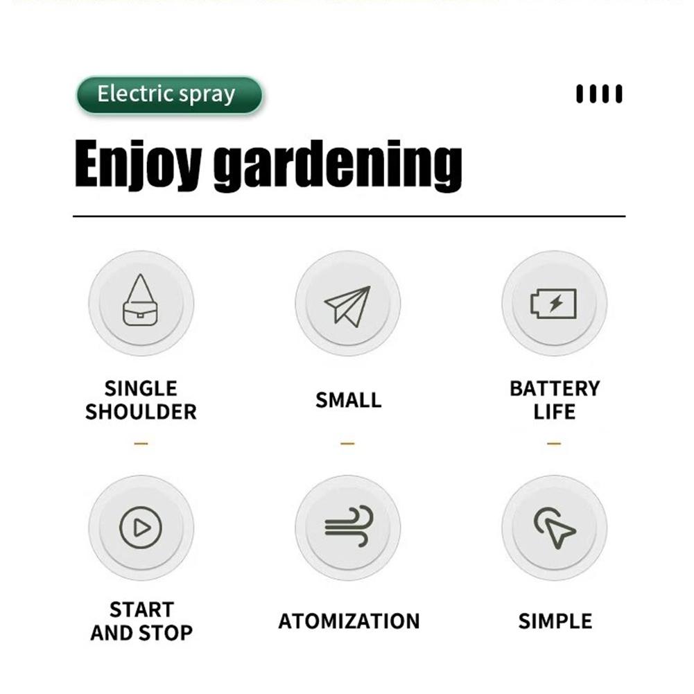 5L Shoulder Pesticide Sprayer Automatic Sprayer Bottle USB Rechargeable Lawn Sprinkler 3 Modes Multi-Function for Glass Cleaning