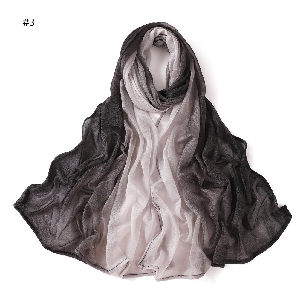 New Gradient Tie-dye Chiffon Hijab Scarf Headscarf Turbans for Women Chiffon Hijabs For Woman Shawls Headband Wrap Head Scarves