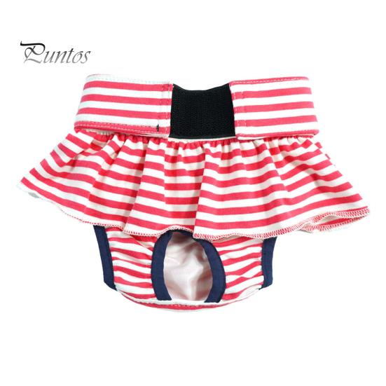Dog Menstrual Pants Female Dog Sanitary Pants Dog Period Panties Breathable Stripe Pattern Prevents Soiling Harassment Female Dog Diaper Briefs for