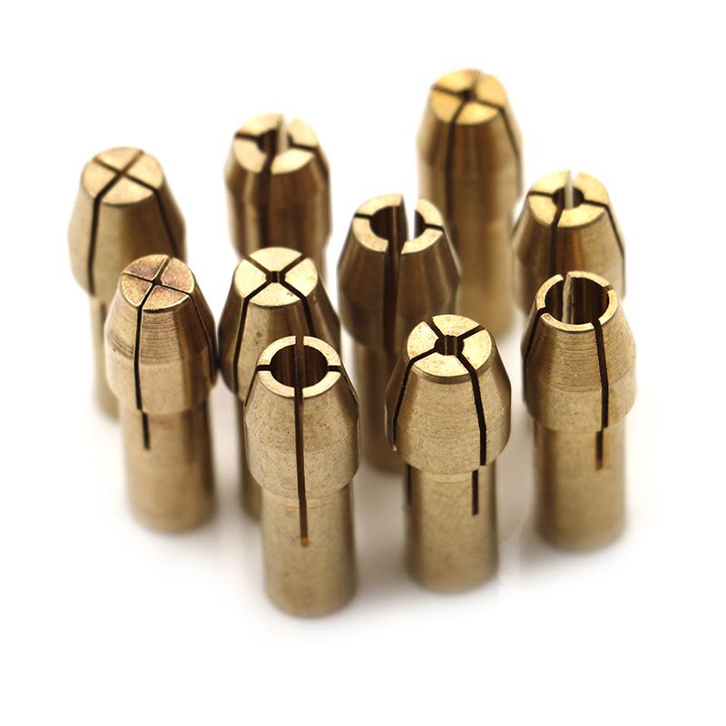 10Pcs Brass Drill Chuck Collet Bits 0.5-3.2Mm 4.8Mm Shank For Rotary Tool