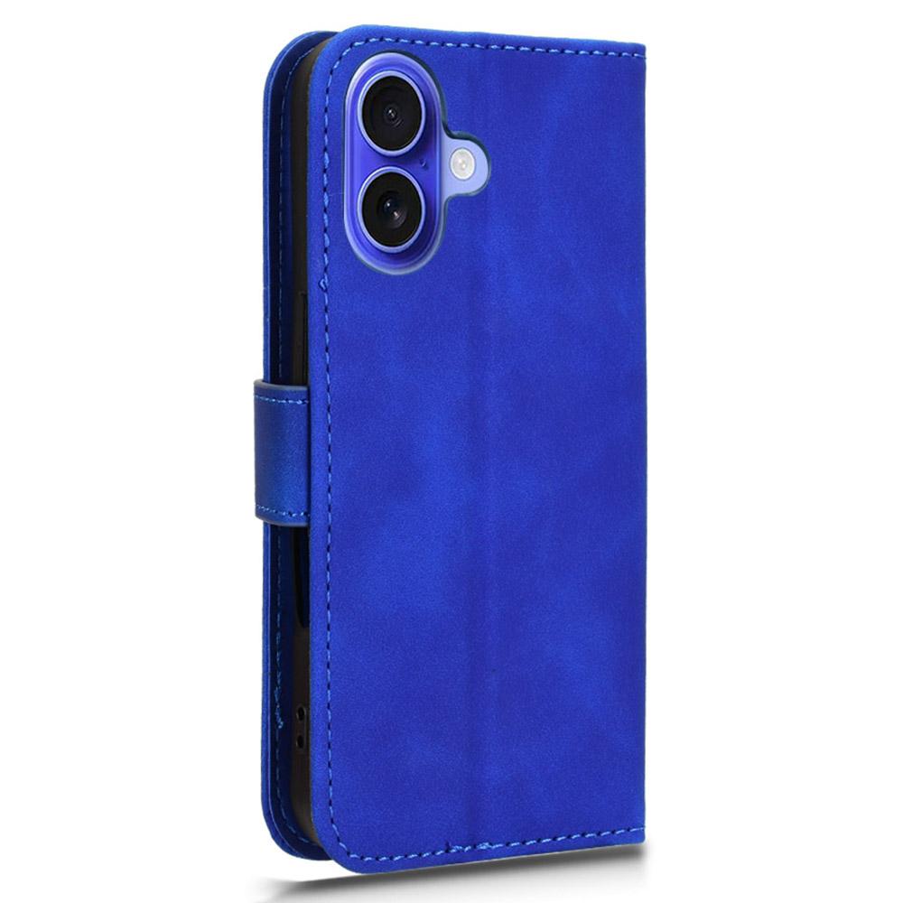 For iPhone 16 Plus Leather Case Skin-Feel Anti-Drop Wallet Flip Phone Cover