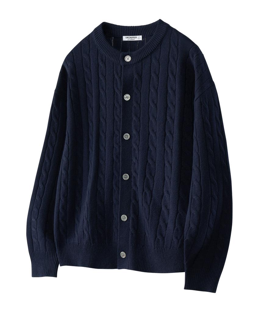 Untapped Studio [2Pack] Oversized Cable Round Knit Cardigan 4 Colors