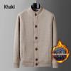 Cardigan Caldo Foderato in Pile con Collo a Incrocio Stile Urbano da Uomo 2025 - Collezione Autunno/Inverno