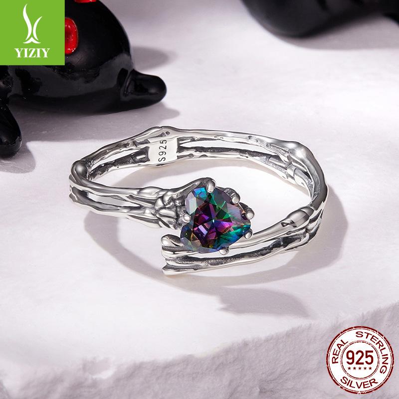 Halloween Skull Hand Open Ring Dark Wind Love S925 Sterling Silver Ring Jewelry
