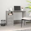 Day and Night - Day and Night Concrete Gray Plywood Desk with Drawers 102x50x76 Cm