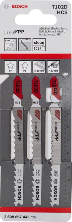 JIGSAW BLADE T102D 3 PCS - B 2608667443