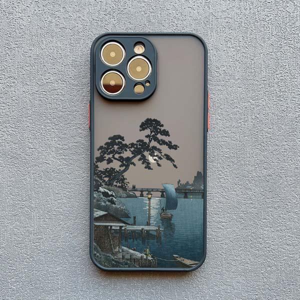 Landscape phone case For iPhone 16 14 11 12 13 15 Pro Max Mini 7 8 Plus XS X XR SE2 Japan Series Aestheticism Scenery Back Cover