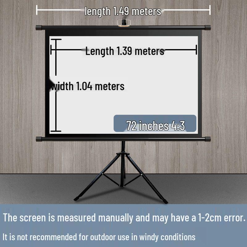 Portable No-Punch Bracket Projector Screen with Floor Stand