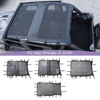 Sunshade Full Mesh Shade Top Anti-UV Leateher Top Cover for Jeep Wrangler JL 2018 Up  4-Door Version Provide UV Protection Car Accessories