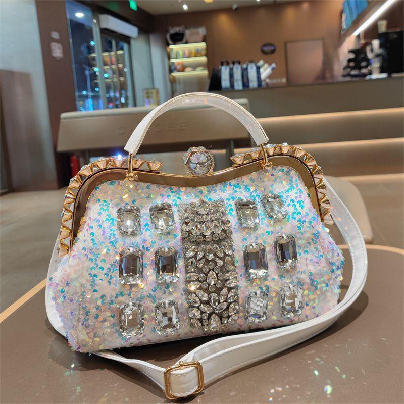 New Fashionable Sequin Studded Diamond Large Capacity Handbag for Women