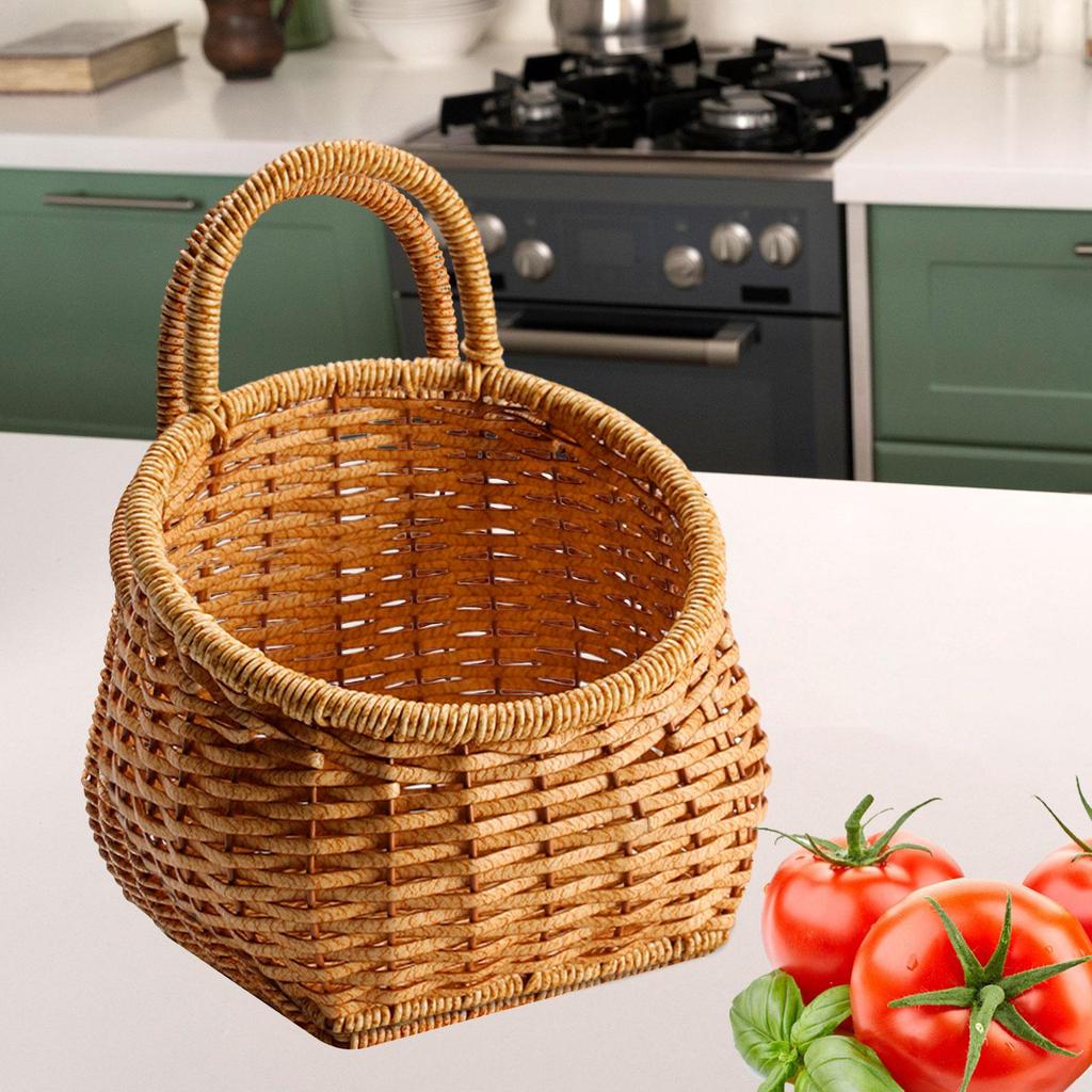 Woven Hanging Baskets Kitchen Storage Basket for Toiletries Sundries Balcony