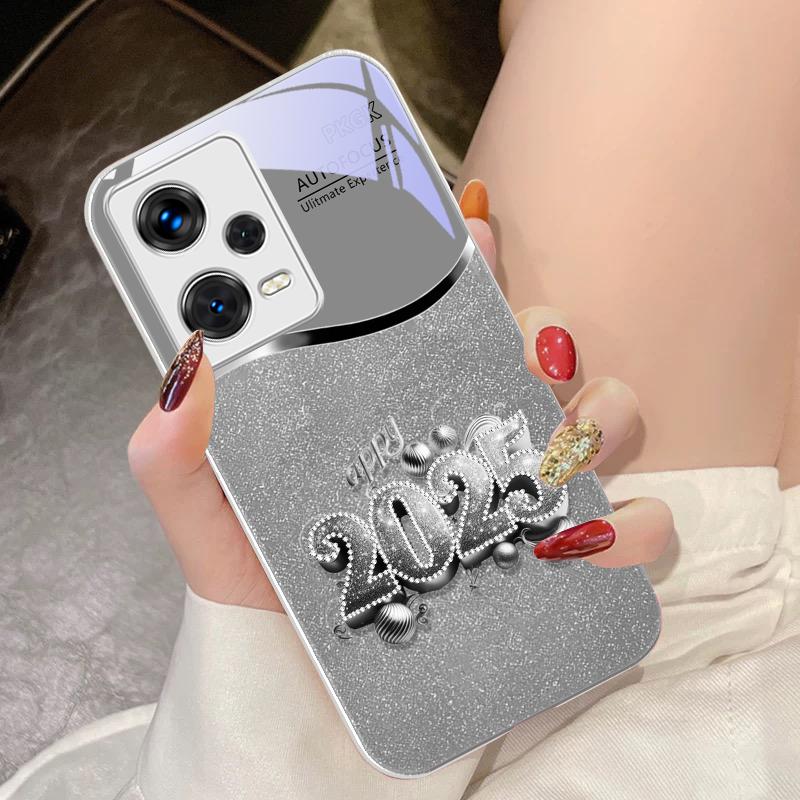 Colorful New Year 2025 For Xiaomi 14 Ultra 13 Lite Redmi Note 13 11 Pro 12 Plus Poco X6 3 Pro F4 6 GT Tempered Phone Case