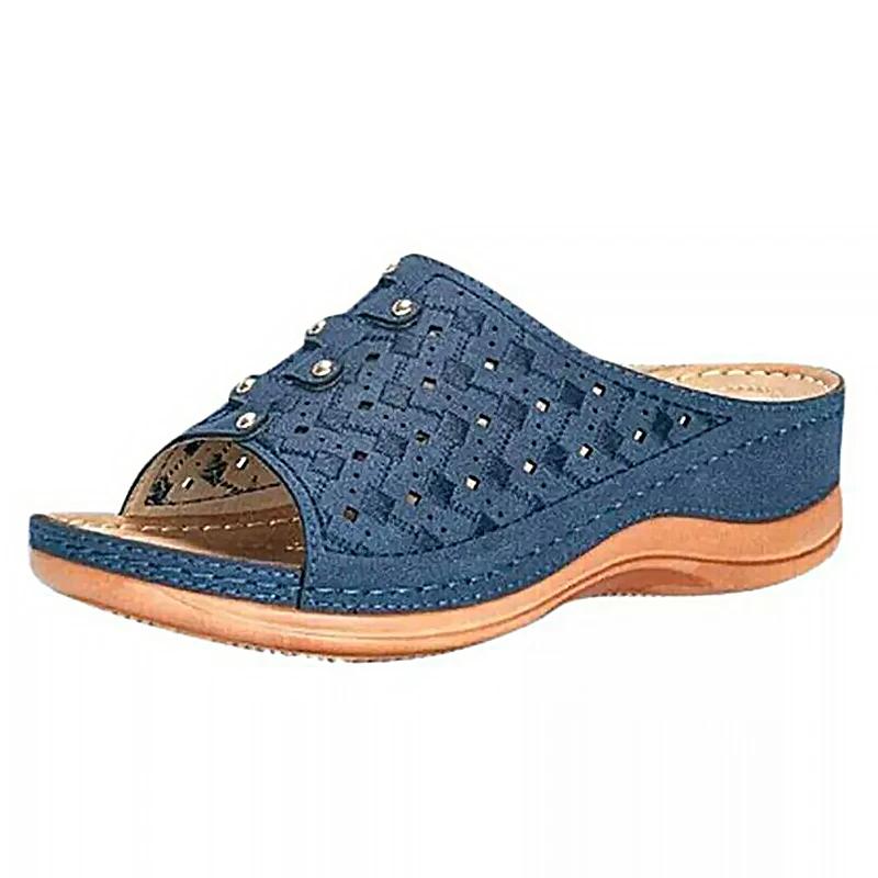 

Женские сандалии Летняя обувь Женские босоножки на танкетке Босоножки больших размеров Шлепанцы Прямая поставка Обувь на танкетке Sandalias Mujer 35 синий