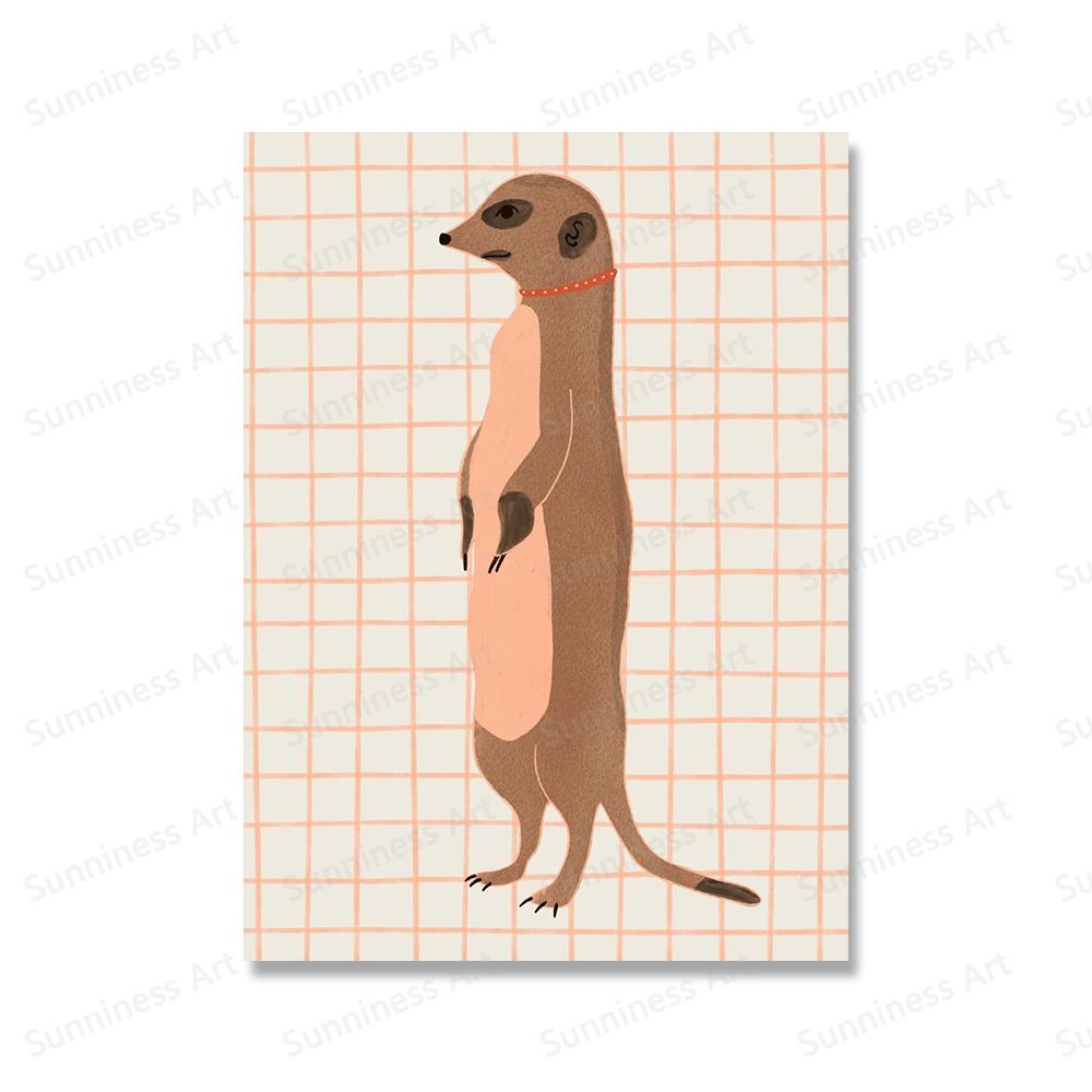 Japanese Lucky Cats Wall Art Botanical Flowers Vase Poster And Print Abstract Animal Pictures for Home Bedroom Living Room Decor