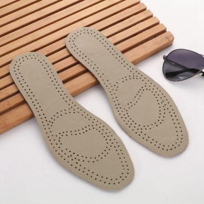 Unisex Genuine Cowhide Leather Insole: Breathable, Odor-Resistant, Shock-Absorbing, Non-Slip Cushion for Sweat Absorption.