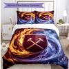 Set Lenzuola Stampato West Ham United Football 3 Pezzi, Comodo Set Copripiumino per Camera da Letto Amico della Pelle