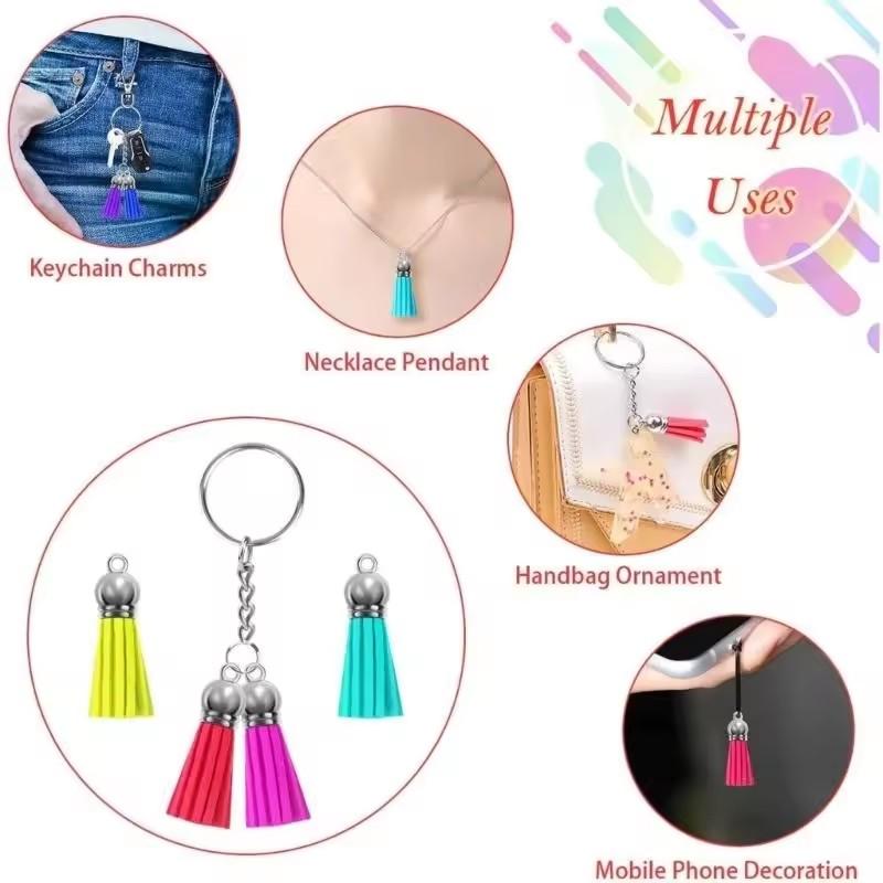 30 Set Keychain Rings for Crafts, Keychains for Resin Include Key Rings with Chain, Jump Rings, Screw Eye Pins for DIY Keychain Making