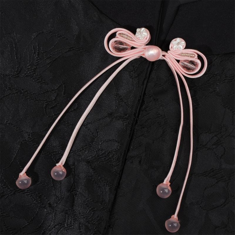Ornamental Textile Cordwork for Traditional Dressmaking, Chinese Style Fabric Trim with Long Drape Detail for Apparel Use