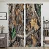 2 Stück, Tarnmuster waldgrüne Blätterzweige Vorhänge - halbverdunkelnd - geeignet für Wohnzimmer, Schlafzimmer, Küche, Heimdeko