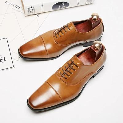 Sapatos Sociais Masculinos de Couro Genuíno 2024 Sapatos de Couro de Alta Qualidade para Homens Clássicos de Negócios Festa de Escritório Sapatos Sociais para Casamento