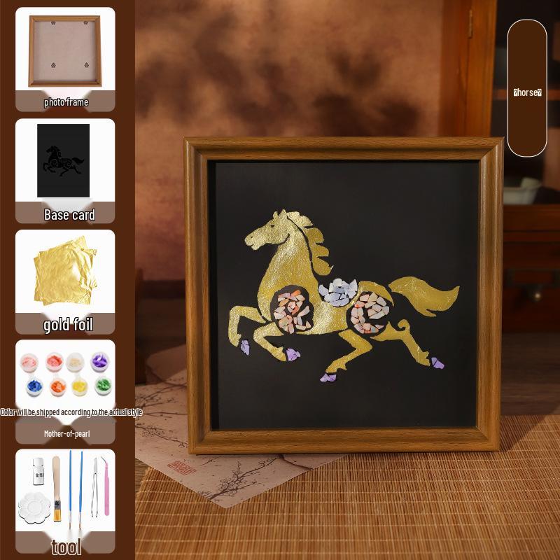 Mother-of-Pearl Butterfly Gold Leaf Frame DIY Kit - Mother s Day Gift
