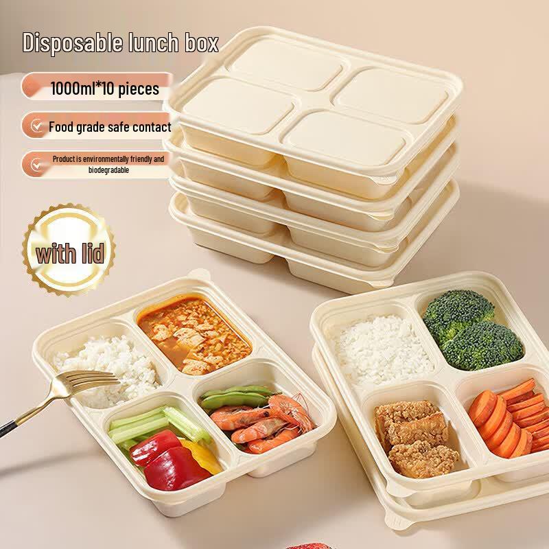 ZISIZ Disposable 4-Compartment Meal Box