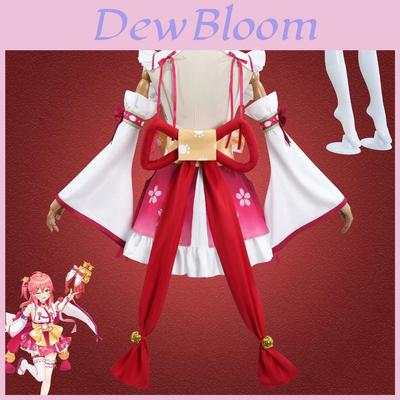 Vtuber Sakura Miko Cosplay Costume With Polyester Fabric For Anime Game Role Play