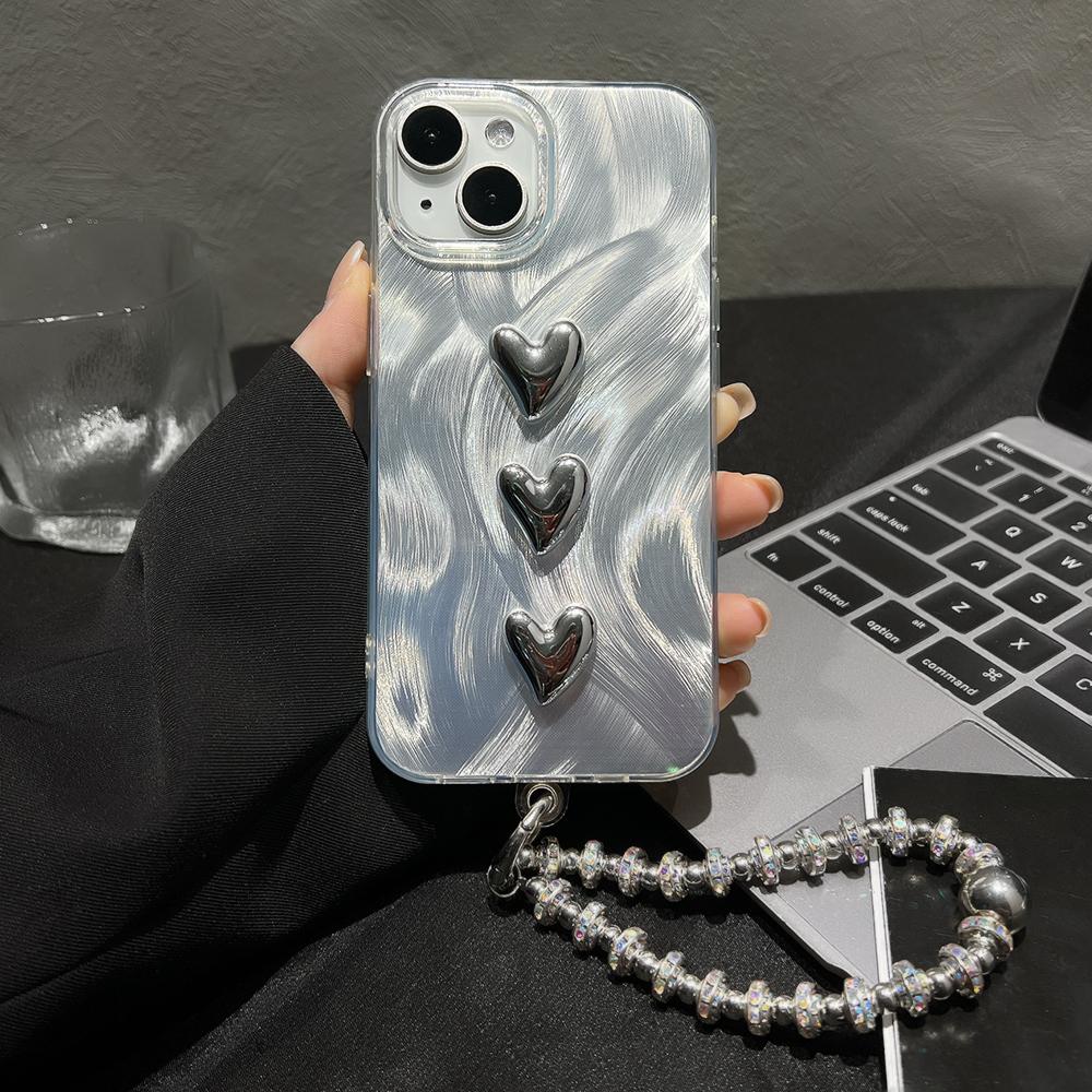 Luxury Love Heart Phone Case For iPhone 16 Pro Max Funda iPhone 13 15 11 12 14 Plus 16promax 15promax 14promax Soft IMD Covers