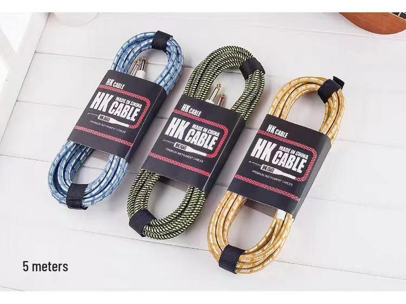 HK Brand 3M Braided Electric Guitar Audio Cable - High-Fidelity Connection for Sound Systems