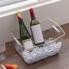 Eiskübel mit Griff, 12/18L Bier-Wein-Kühler für Party, Klarer Getränkebehälter für Mimosa & Cocktailbar, Tragbarer Champagner