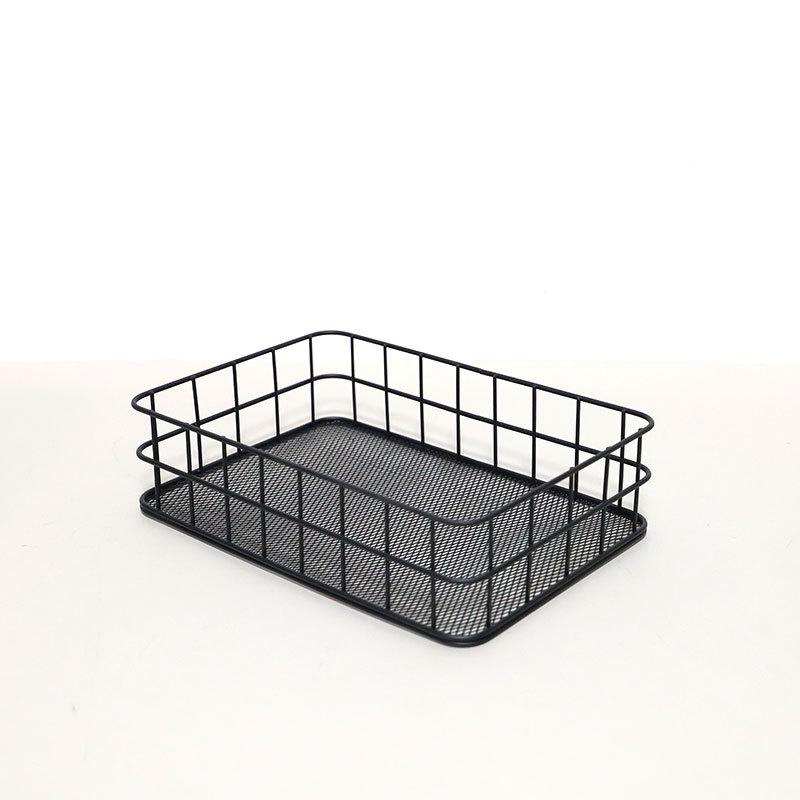Nordic Ironwork Net Bottom Basket Desktop Storage Basket for Cosmetics and Skin Care Products Organization and Storage Basket