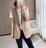 Gilet de costume minimaliste tendance de style coréen pour femmes - Vêtement d'extérieur haut de gamme, à la mode et polyvalent