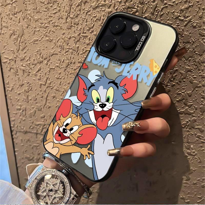 Tom Jerry Suitable for Apple 16Pro Mobile Phone Case Premium Color Silver 14/13/12/11 Hard Case 15 High Value