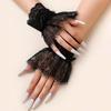 Romantic Wrist Detachable Short Fake Lace Fabric Sleeves Sweater Shirt Elastic Eyelash Horn Cuff Hollow Out Decorative Wristband