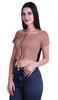 Moomaya Printed Boat Neck Womens Sexy Summer Tops Zip Front Viscose Crop Top