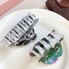 Hair Claw with High-Elastic Spring, Cat Mammoth Lizard Pattern Hair Clip with Ice-Cracked Pearlescent Texture, Firm Grip Shower Back Head Hair Claw