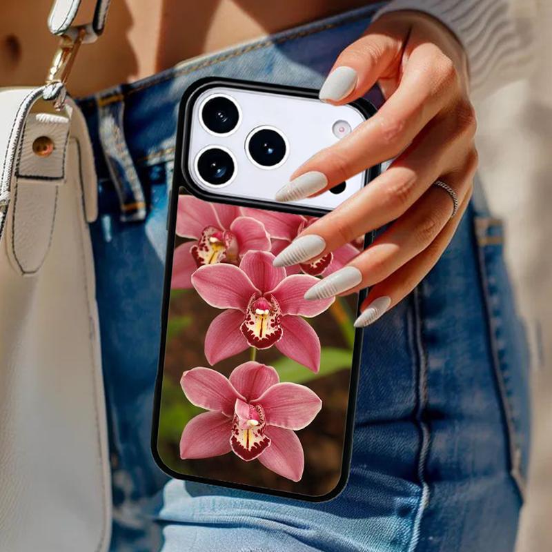 Orchid Flowers Colorful soft Phone Case For iPhone 17 Air 14 15 13 12 Max Cover For Apple 16e 11 Pro Max Plus Coque